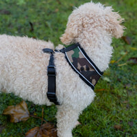 AllPetSolutions camo dog harness reflective strip detail