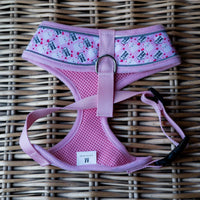 AllPetSolutions pink llama print dog harness lead attachment ring detail