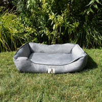 AllPetSolutions Dexter grey dog bed waterproof fabric close up