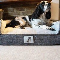 AllPetSolutions Duke grey sofa dog bed zip-off cover detail