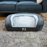 AllPetSolutions Duke grey sofa dog bed fabric texture close up