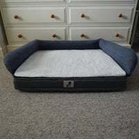 AllPetSolutions Grayson extra large grey dog bed with padded sides that can be taken off