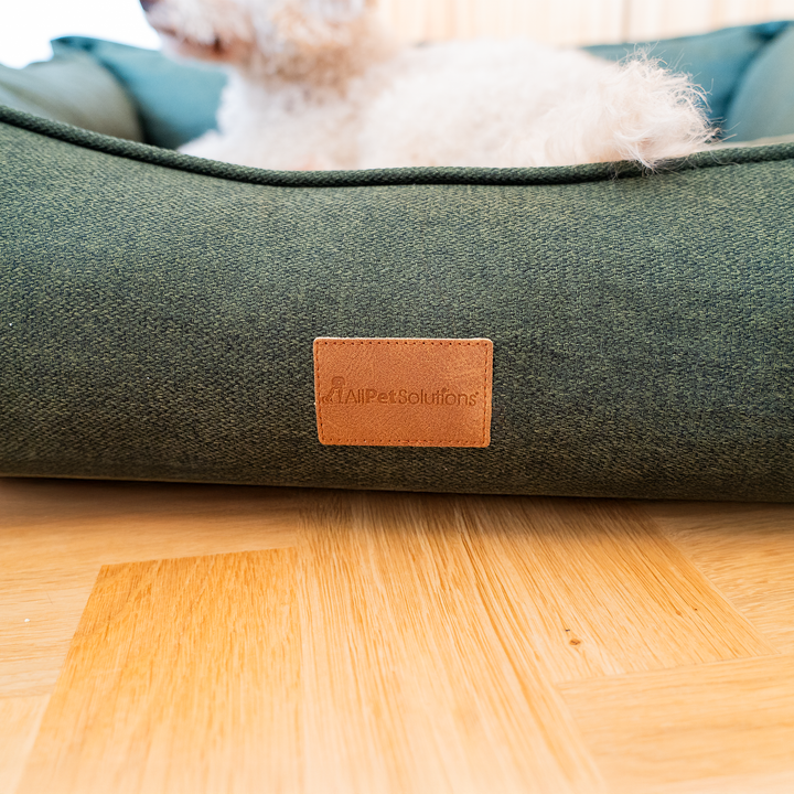 AllPetSolutions Willow Premium Luxury Dog Bed - Forest Green - S/M/XL