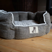 AllPetSolutions Alfie brown dog bed viewed from above
