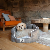 AllPetSolutions Alfie soft dog bed in brown, sizes S, M and L
