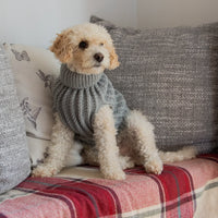 AllPetSolutions luxury knitted fitted dog jumper in grey, sizes S, M and L