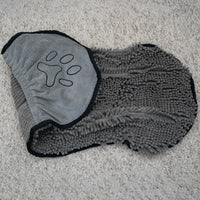 AllPetSolutions grey noodle drying towel folded