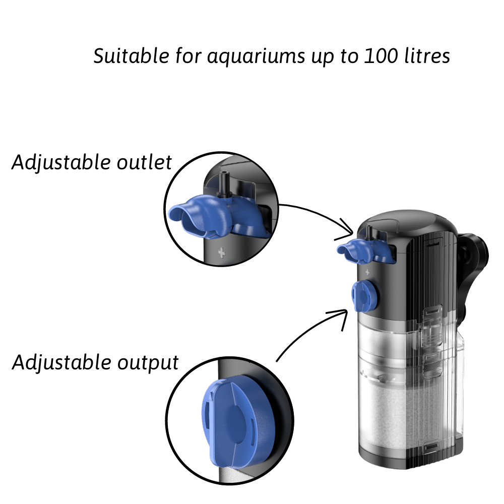 AllPondSolutions 500L/H Aquarium Internal Filter INFIL-500