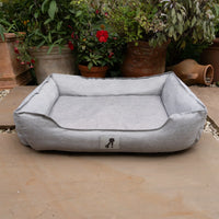 AllPetSolutions Dexter light grey dog bed waterproof fabric close up