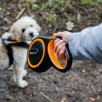 AllPetSolutions orange retractable dog lead handle grip detail