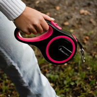 AllPetSolutions pink retractable dog lead handle grip detail