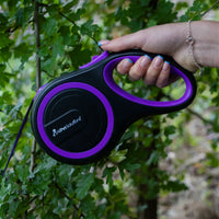 AllPetSolutions purple retractable dog lead handle grip detail