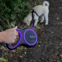 AllPetSolutions purple retractable lead with the tape fully extended