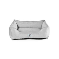 AllPetSolutions Dexter light grey waterproof dog bed in a home setting