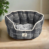 AllPetSolutions Alfie check dog bed viewed from above
