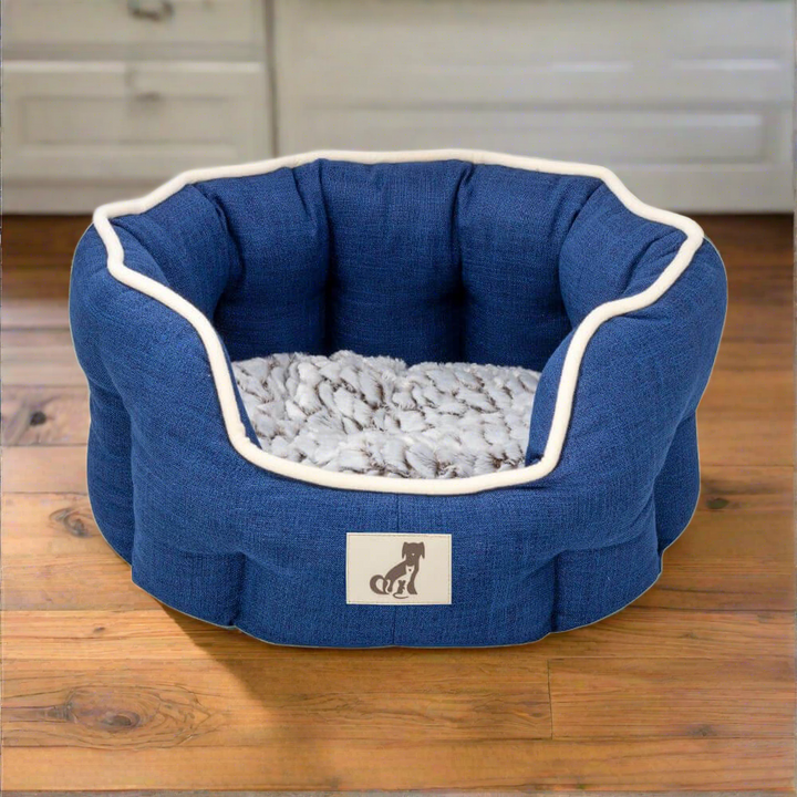 Alfie - Navy Soft Dog Bed  - Size S/M/L