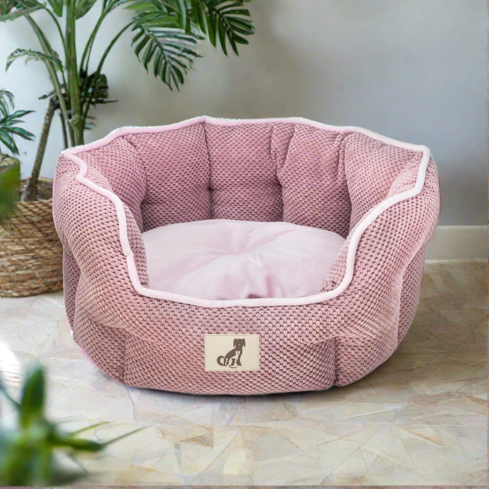 Alfie - Pink Soft Dog Bed  - Size S/M/L