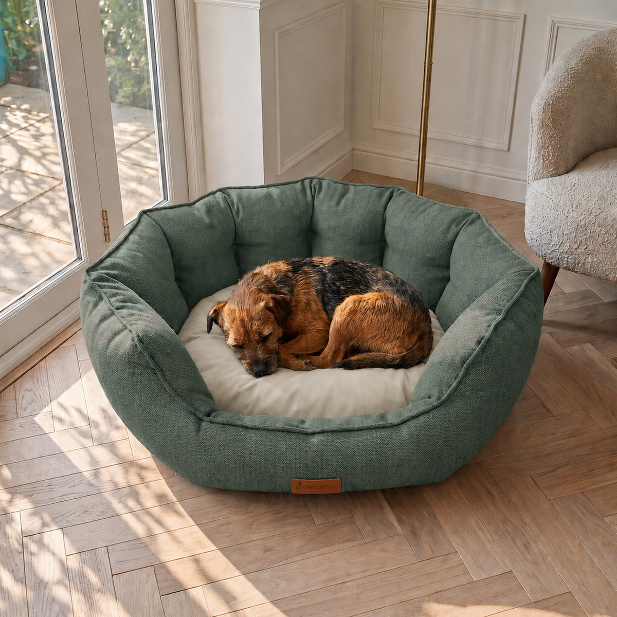 AllPetSolutions Alfie Premium Dog Bed - Forest Green