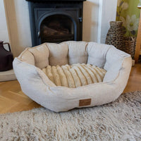 AllPetSolutions medium Alfie Premium ivory cream dog bed measuring 65 by 50cm