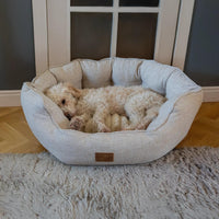AllPetSolutions Alfie Premium ivory cream dog bed filled with recycled polyester fibre