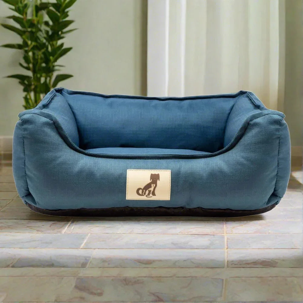AllPetSolutions Dexter waterproof dog bed in blue, sizes S, M and L