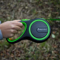 AllPetSolutions green retractable dog lead handle grip detail