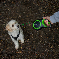AllPetSolutions green retractable lead with the tape fully extended