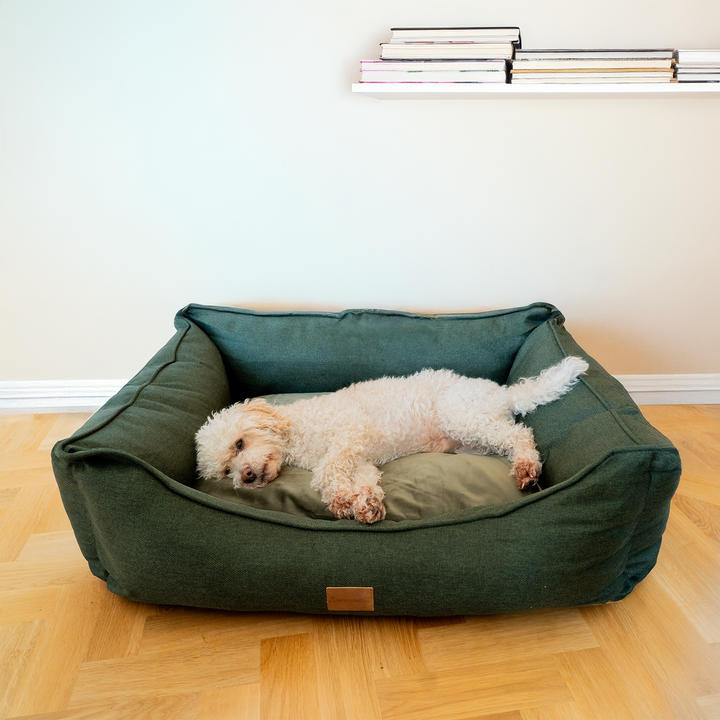 AllPetSolutions Willow Premium Luxury Dog Bed - Forest Green - S/M/XL