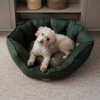 AllPetSolutions Alfie Premium forest green dog bed filled with recycled polyester fibre