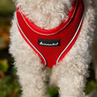 AllPetSolutions red dog harness reflective strip detail