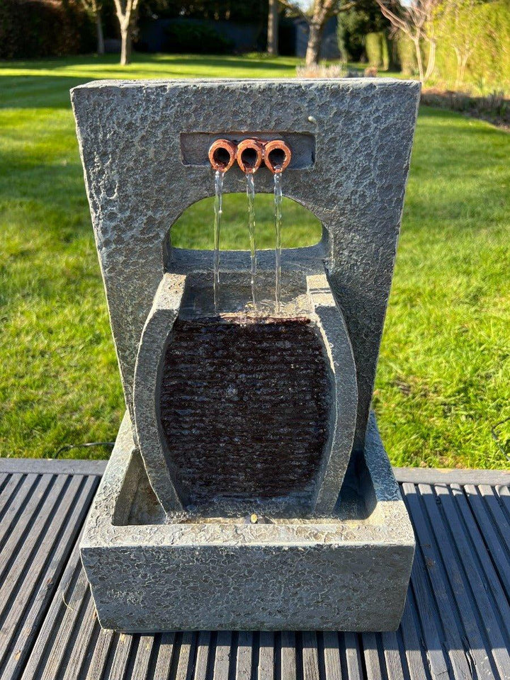 3 Outlets Tier Water Feature with LED Lights - Solar Powered 27x18x45cm - AllPetSolutions