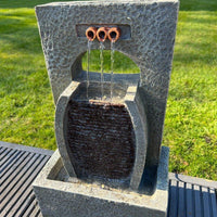 AllPetSolutions 3 outlet tier solar water feature cascading bowls close up