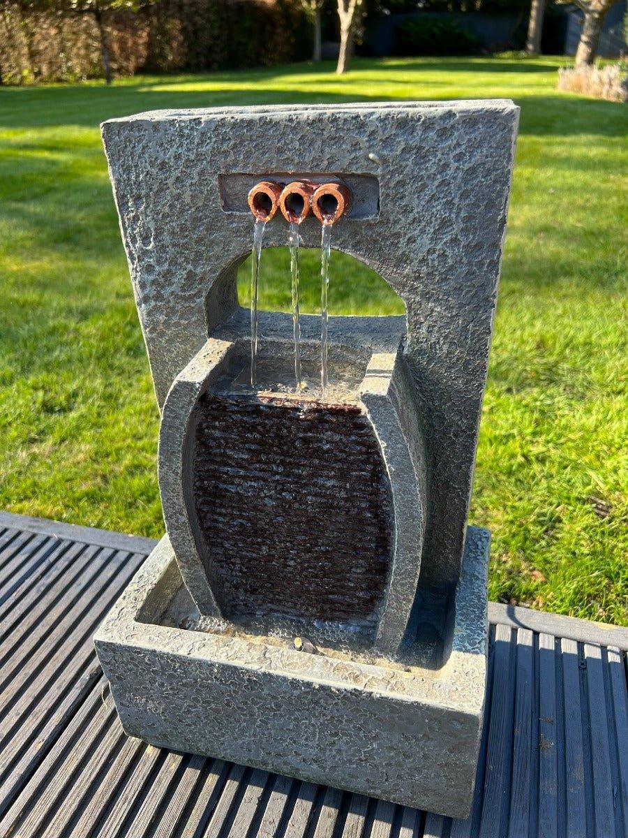 3 Outlets Tier Water Feature with LED Lights - Solar Powered 27x18x45cm - AllPetSolutions