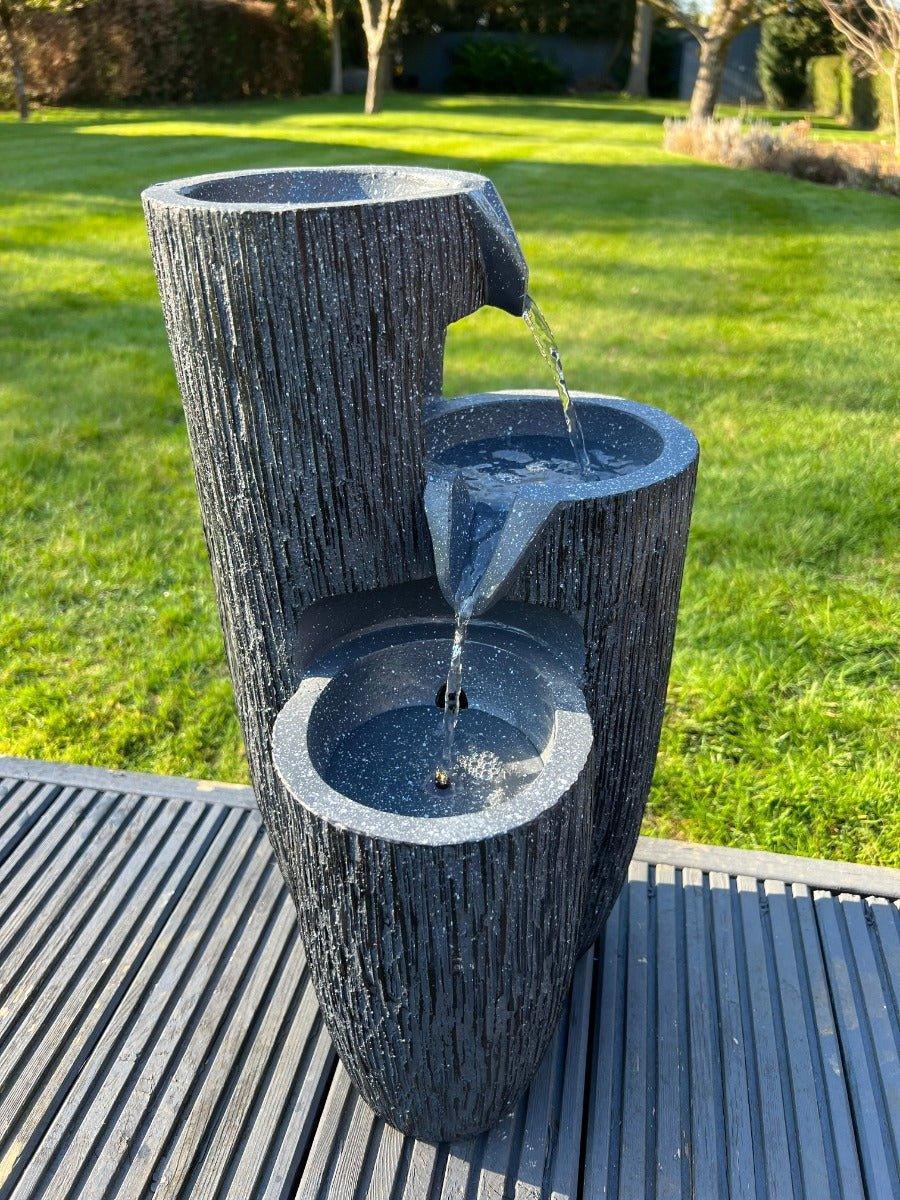 AllPetSolutions 3 vase bowl solar powered water feature 26x27x47.5cm