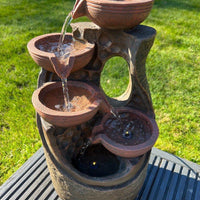 AllPetSolutions 5 bowl tier solar water feature with LED lights 23.5x21x42cm
