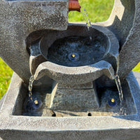 AllPetSolutions 5 tier solar water feature on a garden patio
