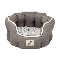 AllPetSolutions Alfie brown dog bed stitched edge and piping detail