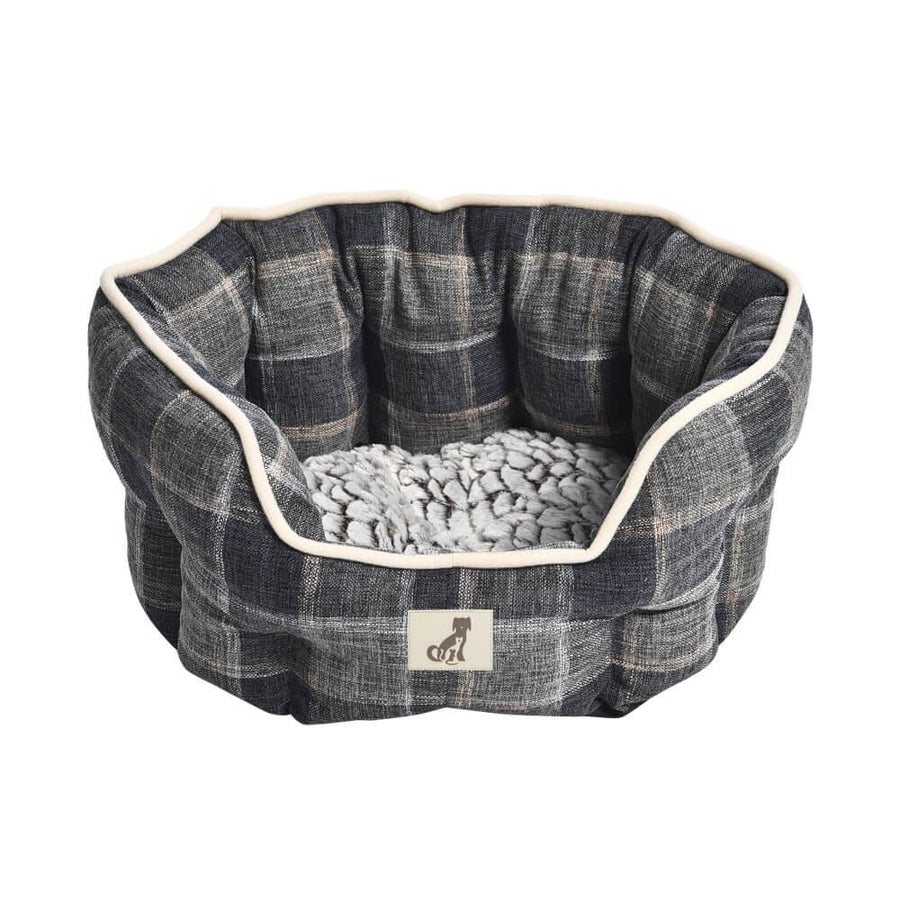 Alfie - Check Soft Dog Bed - Size S/M/L - AllPetSolutions