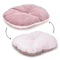 AllPetSolutions Alfie pink dog bed shown in a home setting
