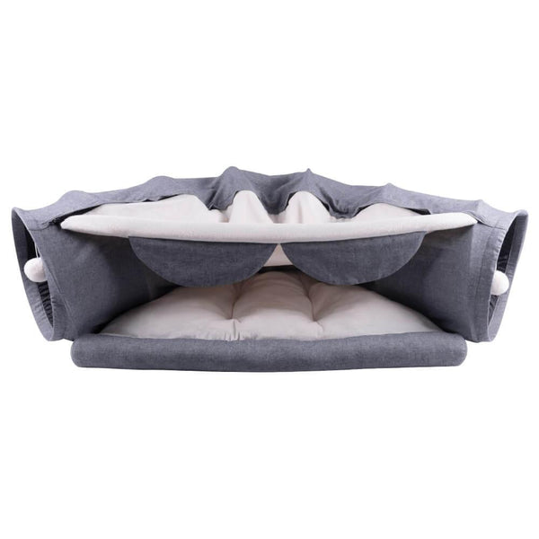 Grey shop cat tunnel
