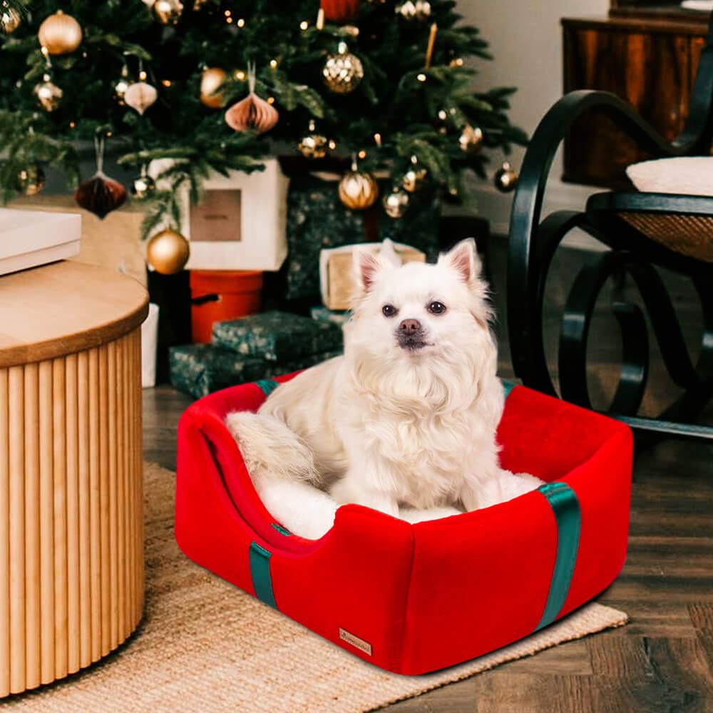 AllPetSolutions 3-in-1 Dog/Cat Christmas Present Cave Bed - AllPetSolutions