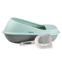 AllPetSolutions green high-sided litter tray shown with its dimensions