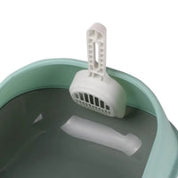 AllPetSolutions green high-sided litter tray filled with cat litter