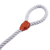 AllPetSolutions grey cotton rope lead coiled to show its 120cm length