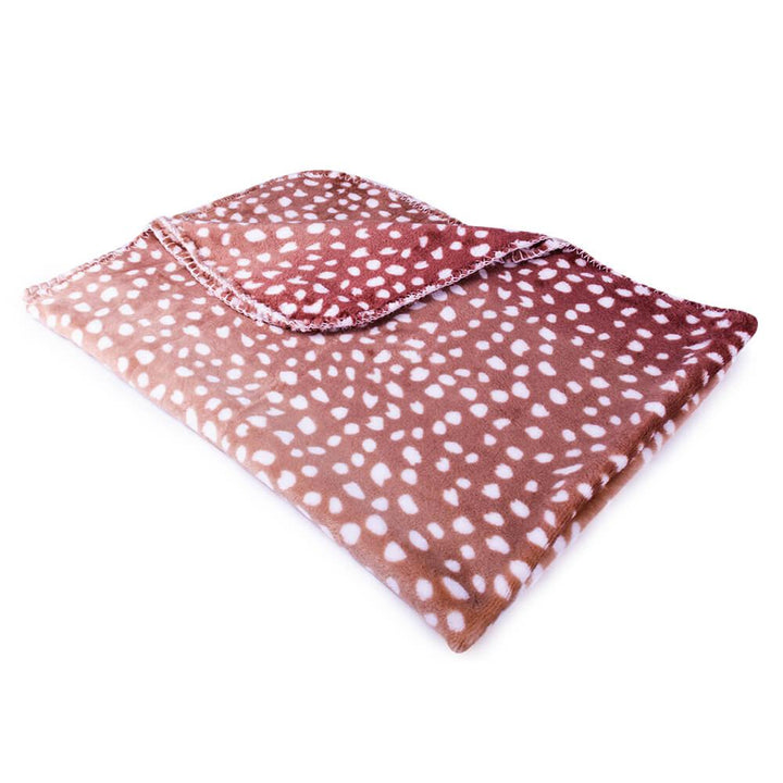 AllPetSolutions Deer Print Fleece Cat & Dog Blanket, Brown - All Pet Solutions