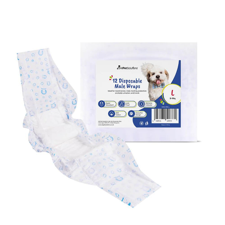 AllPetSolutions Disposable Male Dog Wraps S - XL - All Pet Solutions