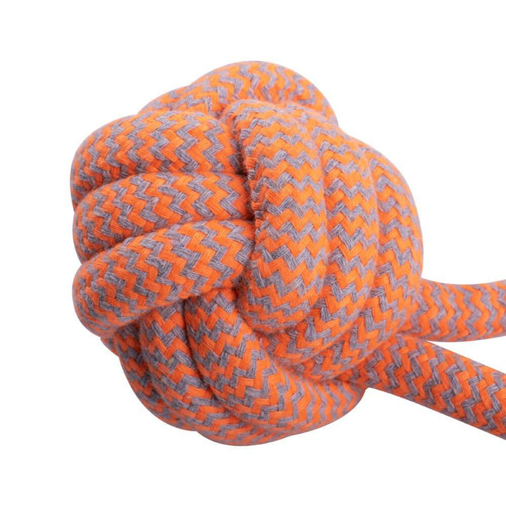 AllPetSolutions Dog Ball Rope Toy with Loop, Orange - All Pet Solutions