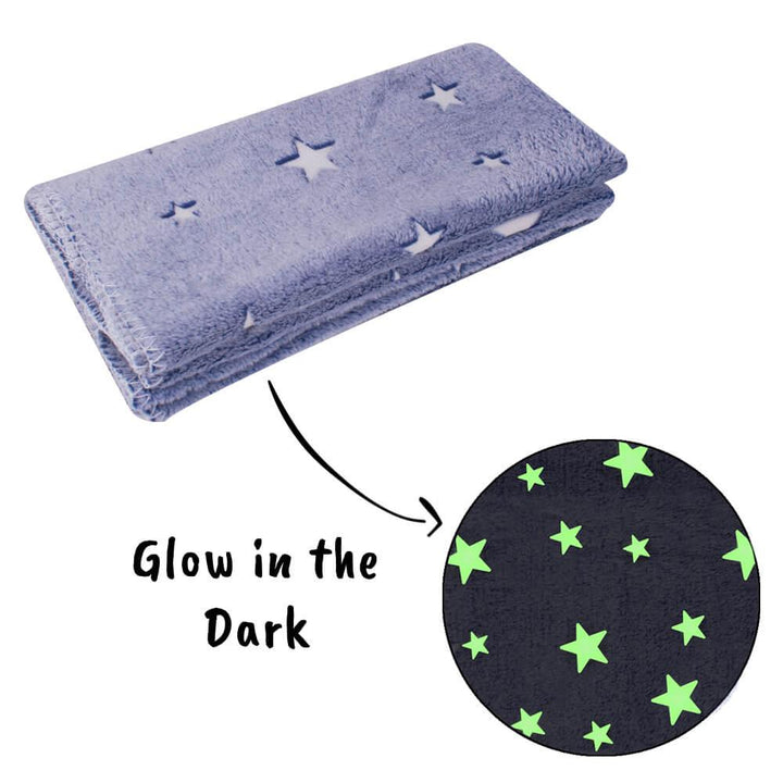 AllPetSolutions Glow in The Dark Fleece Cat & Dog Blanket, Blue - All Pet Solutions