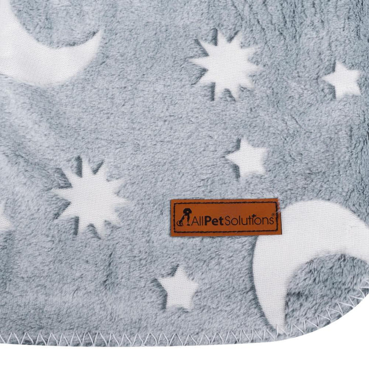 AllPetSolutions Glow in The Dark Fleece Cat & Dog Blanket, Grey - All Pet Solutions