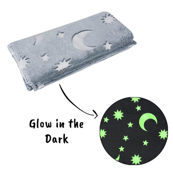 AllPetSolutions Glow in The Dark Fleece Cat & Dog Blanket, Grey - All Pet Solutions